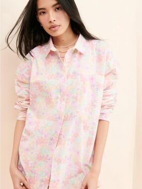 For Love & Lemons “Kennedy” Button Down - Pastel Florals